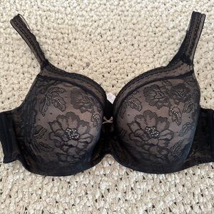 Cacique Black Floral Lace Bra